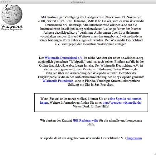 www.wikipedia.de Der Zugang zu Wikipedia ist vorübergehend erschwert