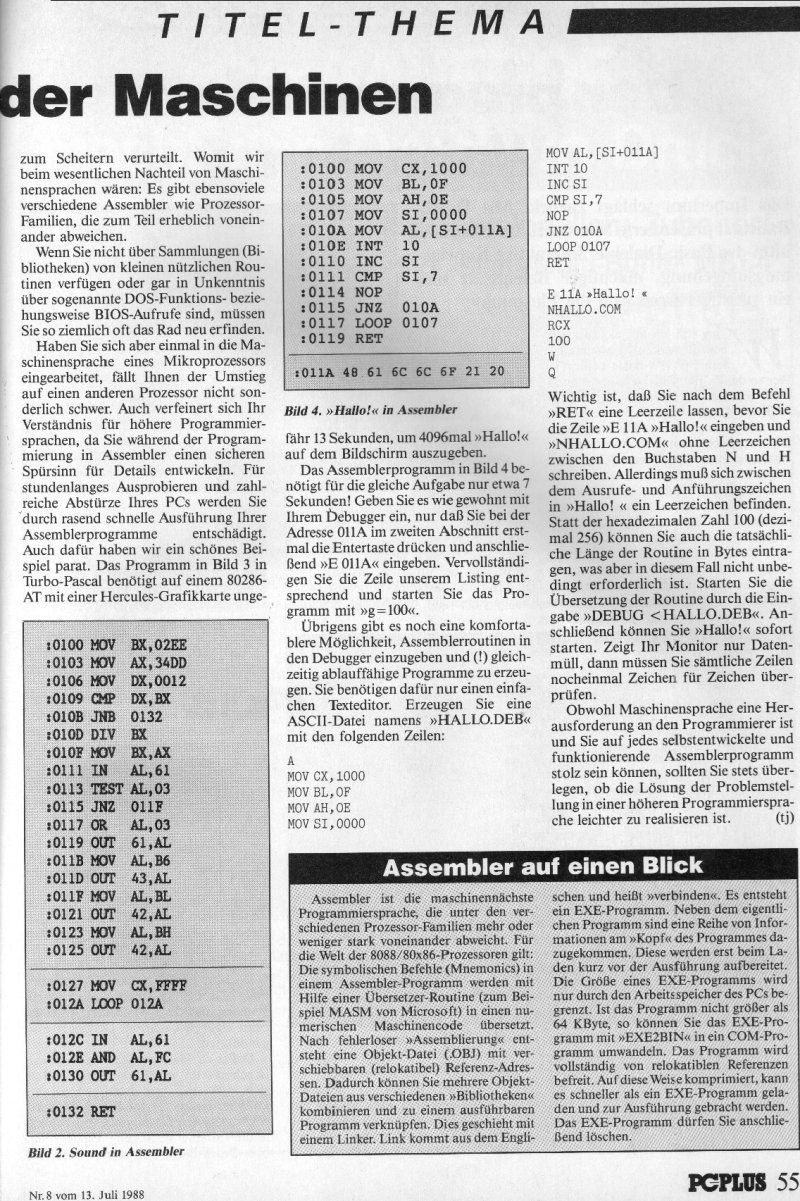 1988 - Assembler, Sprache der Maschinen 2