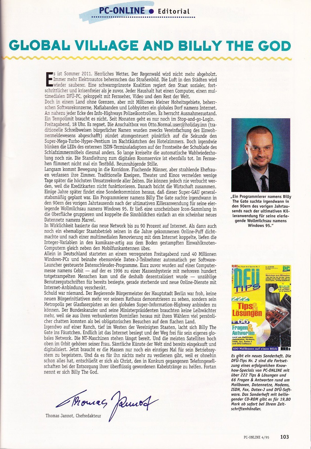 Thomas Jannot in PC-ONLiNE 1995-04