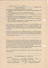 Arbeitsvertrag der Großhandelsgesellschaft (GHG) Lebensmittel Leipzig-Stadt (1967), Seite 2/2