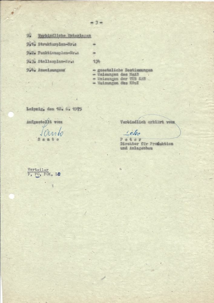 Funktionsplan vom Volkseigenen Betrieb (VEB) Kombinat Rohrleitungen und Isolierungen (1975), Seite 3/3