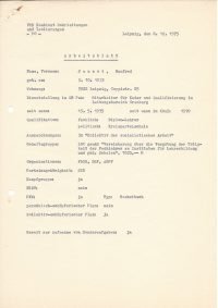 Arbeitsblatt Volkseigenen Betrieb (VEB) Kombinat Rohrleitungen und Isolierungen (1975)