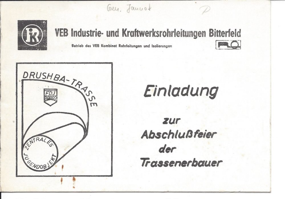 Einladung zur Abschlussfeier der Trassenbauer (1978), Seite 1/3